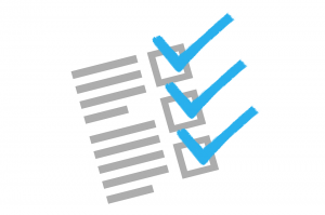 checklist with three blue ticks