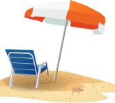 beach with chair and parasol